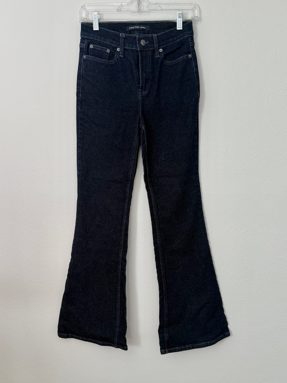 Calvin Klein High-Rise Flare Leg Dark Blue Women's Flared Jeans Size 25